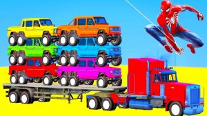 Мультики про машинки для Детей Бульдозеры и Большие Цветные Внедорожники для Детей и Супергероев