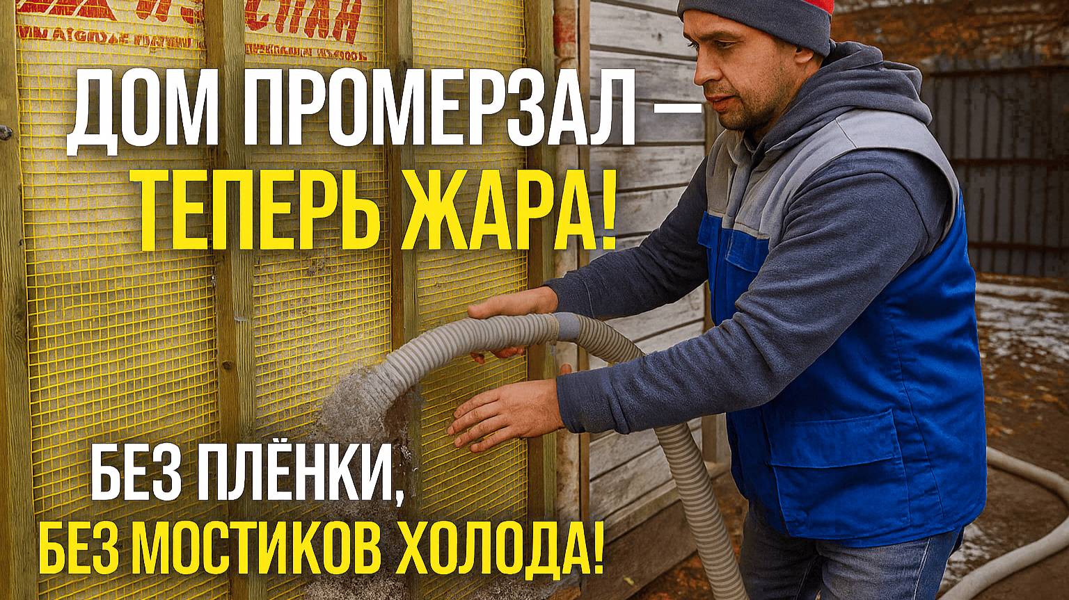  Утепление фасада ЭКОВАТОЙ по технологии ТЕПЛОКАРКАС  пошагово надёжно и без плёнки!
