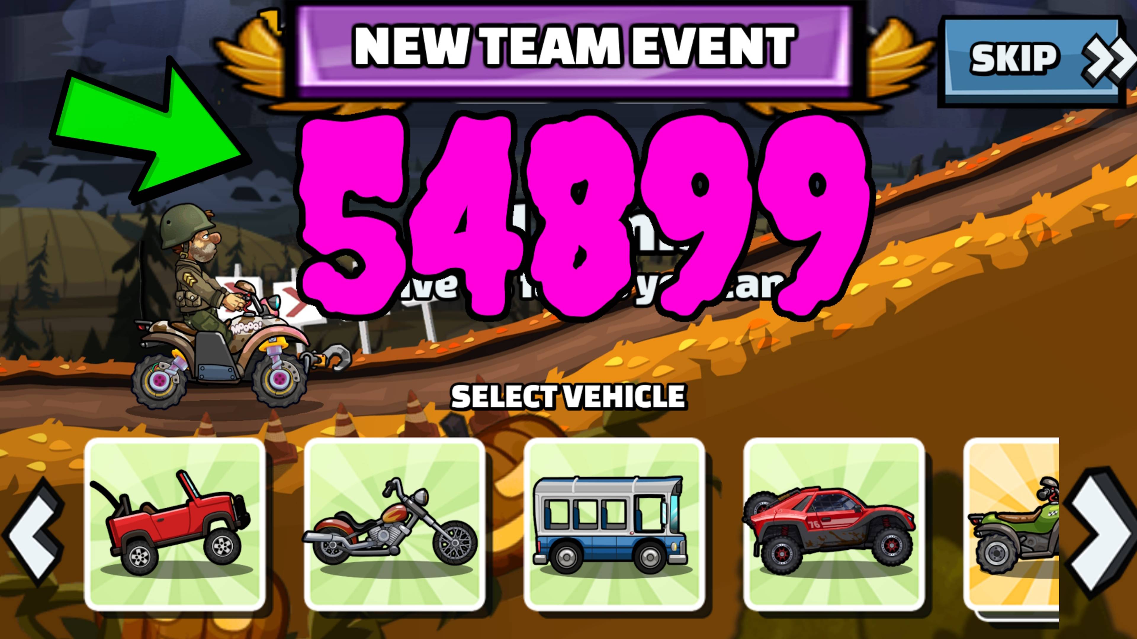 🔔❗ 54899 New Team Event (28 Wheelies Later) - Hill Climb Racing 2