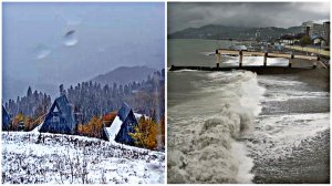✅️🌴10 ОКТЯБРЯ В СОЧИ: +16° ТЕПЛА, РЕЗКО ПОХОЛОДАЛО,В ГОРАХ ВЫПАЛ ПЕРВЫЙ СНЕГ,А НА МОРЕ МОЩНЫЙ ШТОРМ