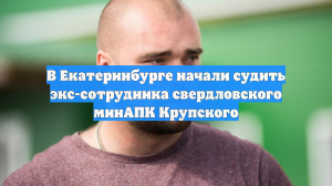 В Екатеринбурге начали судить экс-сотрудника свердловского минАПК Крупского