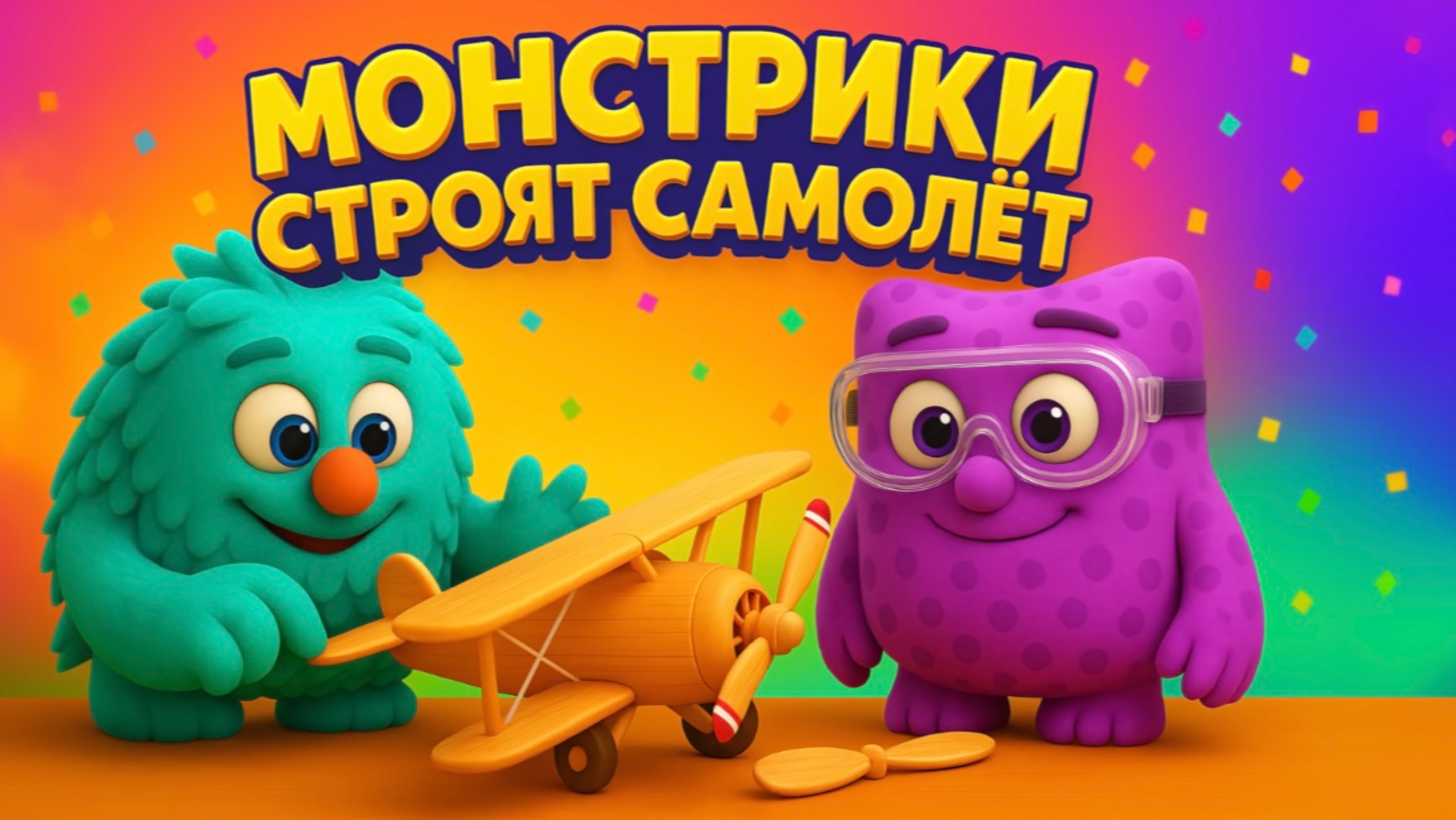 Монстрики строят самолёт ✈️ | Весёлые уроки для детей #мультфильмыдлядетей #детскиймультик