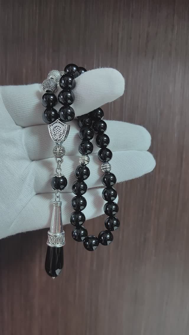 Именные четки из черного агата