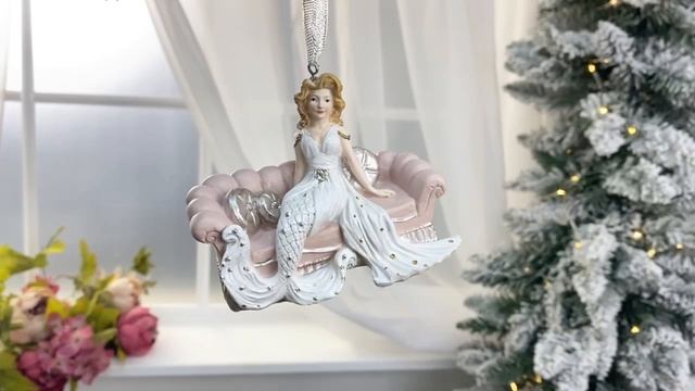 Ёлочное украшение АРИЭЛЬ НА ДИВАНЕ, полистоун, 11 см, D45152-2