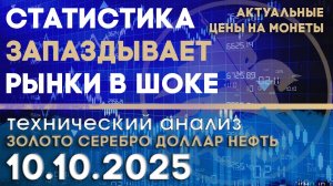 Шатдаун отложил критическую статистику из США. Анализ золота, серебра, нефти, доллара 10.10.2025 г