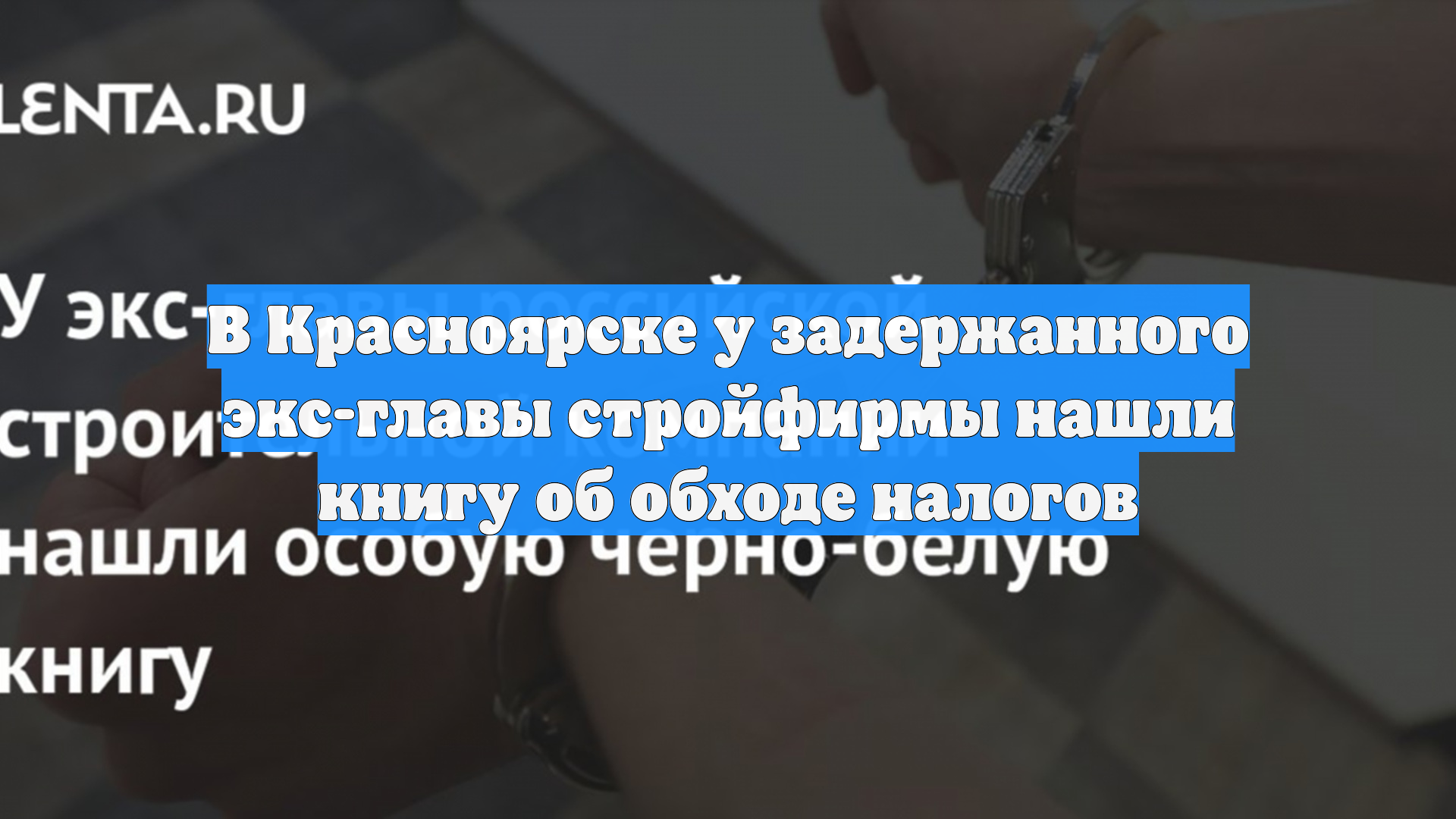 В Красноярске у задержанного экс-главы стройфирмы нашли книгу об обходе налогов