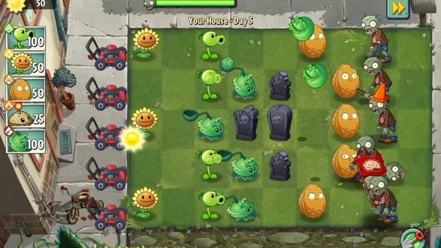 прохождение игры Plants Vs Zombies 2 #2