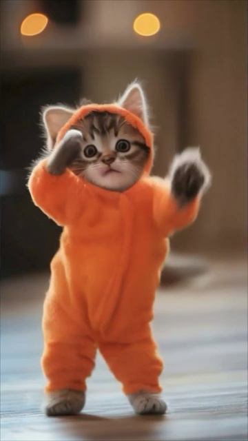 Кот в оранжевом костюме