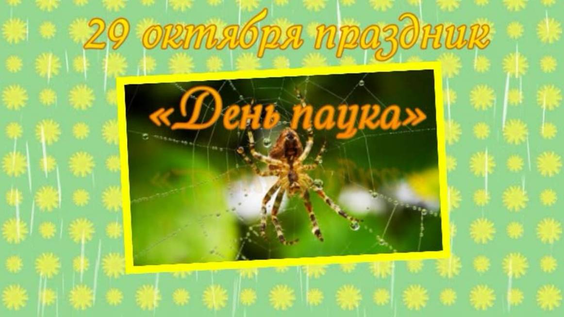 29 октября День пауков