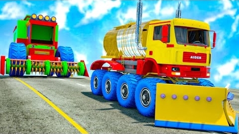 большие гигантские грузовики Jcb 🚚 🚨 АВТОМОБИЛИ и МОТОЦИКЛЫ с грузовиком-МОНСТРОМ и полицейской ма