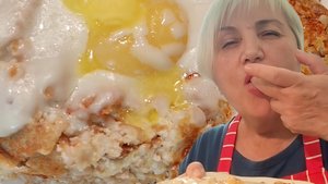 Новая подача вчерашний каши/ Все пальчики облизала/