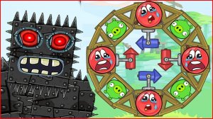 Красный шарик против армии черных квадратов из подземелья !