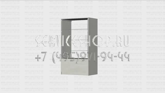 Прилавок витрина со стеклянными полками