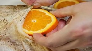 Курица в духовке с апельсинами