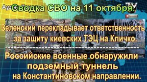 Сводка СВО на 11 октября. Боевиков гонят в  мясные штурмы