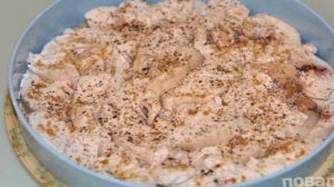 Салат нежный с ананасом и курицей