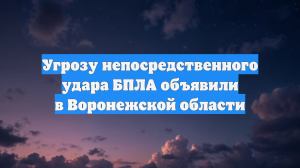 Угрозу непосредственного удара БПЛА объявили в Воронежской области