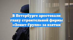 В Петербурге арестовали главу строительной фирмы «Зенит-Групп» за взятки