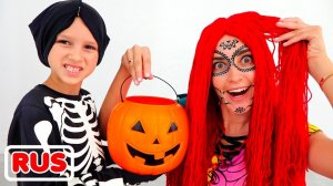 Дети собираются на Хэллоуин! Видео от Влада и Ники!