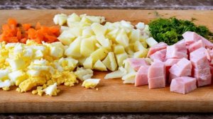 Салат Грибная поляна с ветчиной