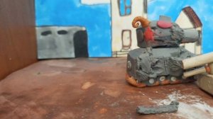 7 серия. Италиано против заражённого монстра. Создание Карла 32. мультики про танки из пластилина.