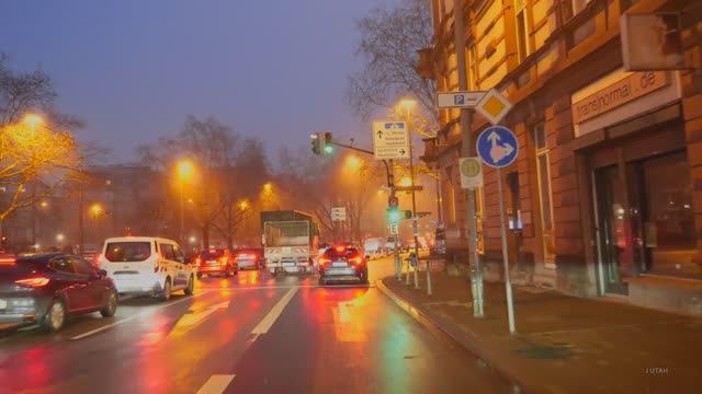 Франкфурт 4K - Поездка в центр города - Утренняя поездка - Германия