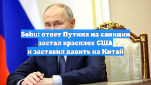 Sohu: ответ Путина на санкции застал врасплох США и заставил давить на Китай