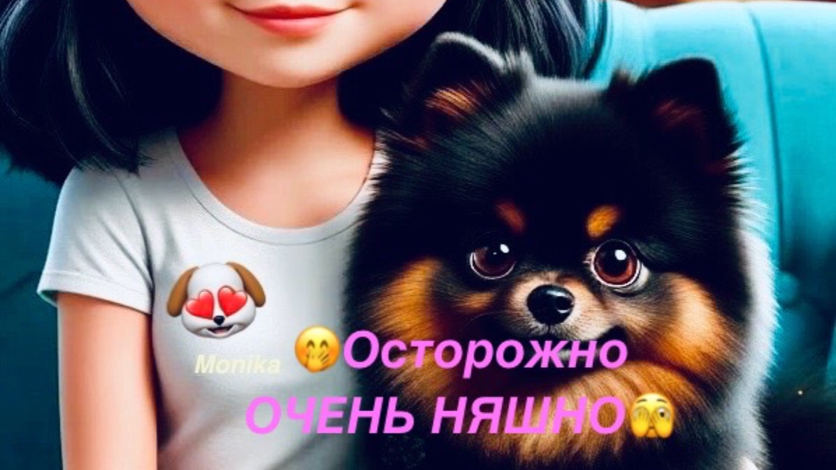 Летающая собака играет со шпицем🐶