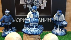 Скульптура "Грибы", гжельский фарфор