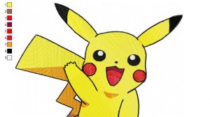 пикачу технический отшив дизайна машинной вышивки