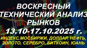 Воскресный технический анализ рынков на неделю 13.10-17.10.2025 г.