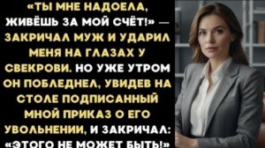 ИСТОРИЯ ИЗ ЖИЗНИ/Ты мне надоела, живёшь за мой счёт,- закричал муж и ударил меня /Рассказ жизненный