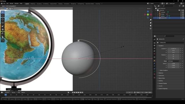 Глобус в Blender за минуту