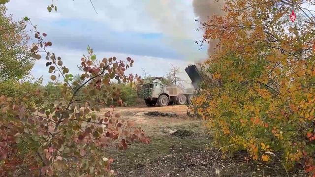 Боевая работа расчетов РСЗО «Ураган» группировки войск «Запад»