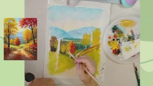 Микс. Осень в акриле и акварели.