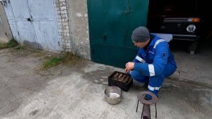 Рыба горячего копчения. В гараже - с помощью паяльной лампы.