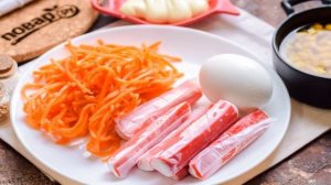 Салат Новогодний из крабовых палочек