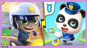 Говорящий Том против Маленькой Панды-Полицейского.Гонка за Грабителями Енотами.Какая Игра Круче