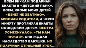 ИСТОРИЯ ИЗ ЖИЗНИ/Денег не хватило на билеты твоим детям,- заявили мои родители, а через минуту