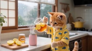 Как котик о маме заботился