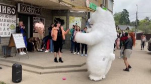 Заказать поздравление белого мишки Химки, Лобня, Красногорск, Долгопрудный, Реутов, Мытищи, Люберцы