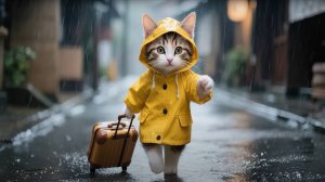 😹Маленьким бедный котёночек идёт под дождём с чемоданчиком к своим друзьям🔥