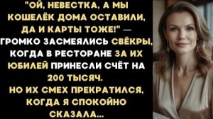 ИСТОРИЯ ИЗ ЖИЗНИ/Ой, невестка, а мы кошелёк и карты дома оставили,- засмеялись свёкры в ресторане
