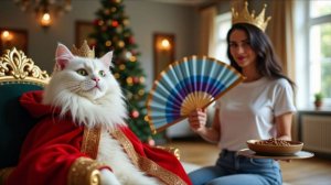 Новогоднее поздравление кота для хозяйки. Слова Богдана Филатова. Музыка и вокал ИИ.