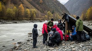 Река вышла из берегов и заблокировала группу туристов в горах Сочи