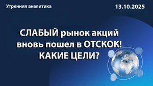 СЛАБЫЙ рынок акций вновь пошел в ОТСКОК! КАКИЕ ЦЕЛИ?