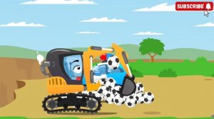 Машинки мультик пожарная трактор полицейская