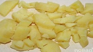 Салат Оливье с копченой курицей и креветками