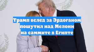 Трамп вслед за Эрдоганом пошутил над Мелони на саммите в Египте