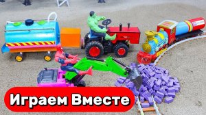 МУЛЬТИКИ ПРО МАШИНКИ И СУПЕРГЕРОЕВ ДЛЯ ДЕТЕЙ 🟢 ИГРАЕМ В ИГРУШЕЧНУЮ ЖЕЛЕЗНУЮ ДОРОГУ